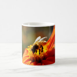Inheemse bijen in een Oranje bloem-Mok Koffiemok