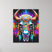 inheemse bizon schedel canvas afdruk (Voorkant)