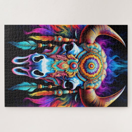 inheemse bizon schedel legpuzzel (Horizontaal)