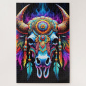 inheemse bizon schedel legpuzzel (Verticaal)