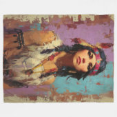 Inheemse Boho Kunst Worpdeken Fleece Deken (Voorkant (Horizontaal))