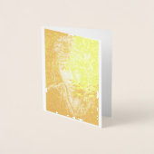 Inheemse Boy American Gold Foil Note Card Folie Kaarten (Voorkant)