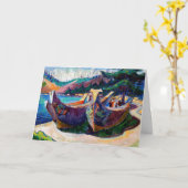 Inheemse Canadese Emily Carr Painting War Canoes Kaart (Gele Bloem)