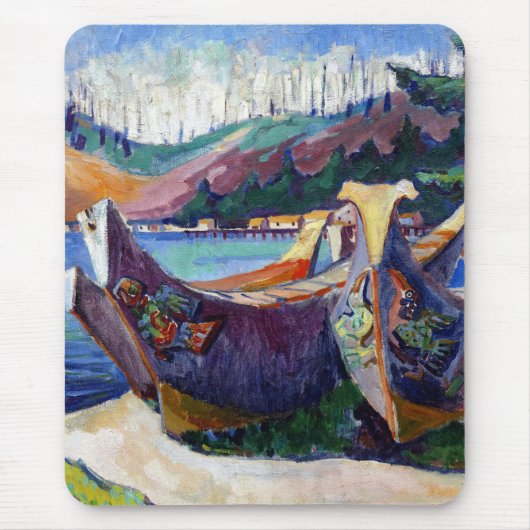 Inheemse Canadese Emily Carr Painting War Canoes Muismat (Voorkant)
