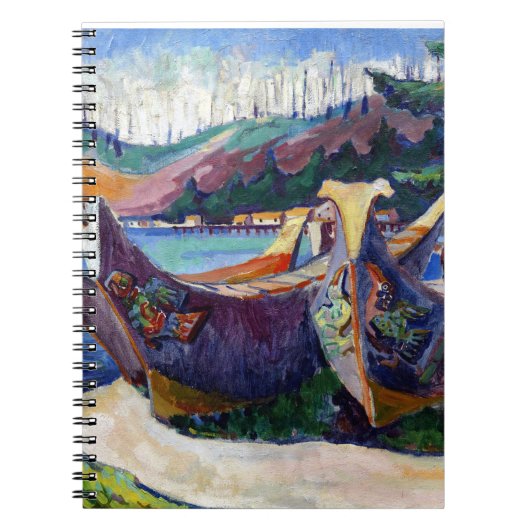 Inheemse Canadese Emily Carr Painting War Canoes Notitieboek (Voorkant)