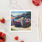 Inheemse Canadese Emily Carr Painting War Canoes Servet (Insitu)