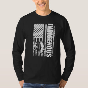 Inheemse Dag Amerikaanse Vlag Ontwerp T-shirt