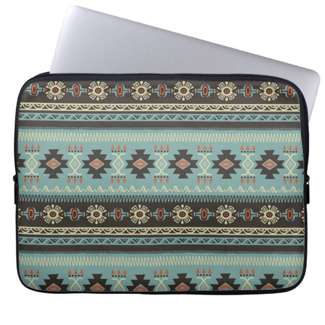 Inheemse Dekbedovertrek Patroon Laptop Sleeve (Voorkant)