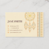 inheemse droomvanger boho chic monogram visitekaartje (Achterkant)