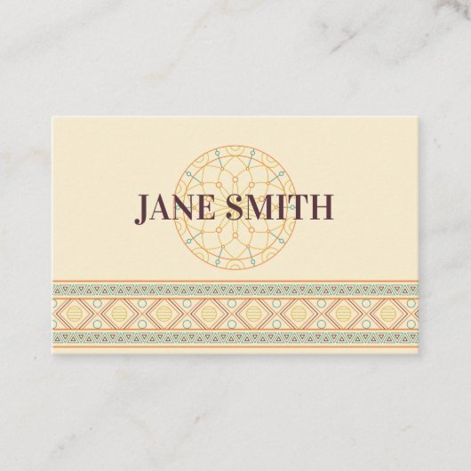  inheemse droomvanger boho chic monogram visitekaartje (Voorkant)