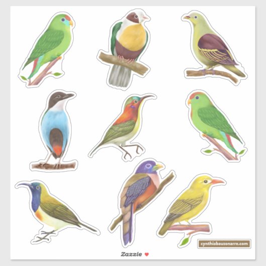 Inheemse/endemische vogels uit de Filipijnen Sticker (Vel)