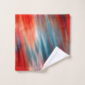 Inheemse Fire Turquoise en rood Bad Handdoek (Wasdoekje)