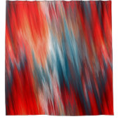 Inheemse Fire Turquoise en rood Douchegordijn (Voorkant)