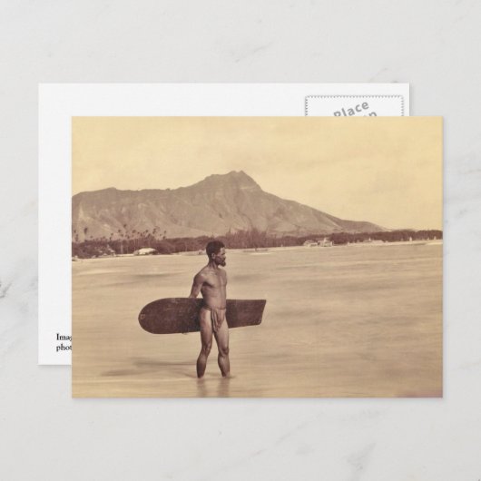 Inheemse Hawaiiaanse Surfer, c. 1890 Briefkaart (Voorkant / Achterkant)
