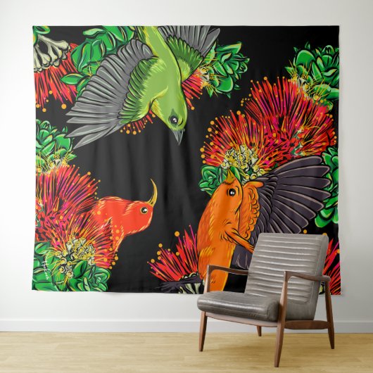 inheemse hawaiitische vogel wandkleed (In Situ (horizontaal))