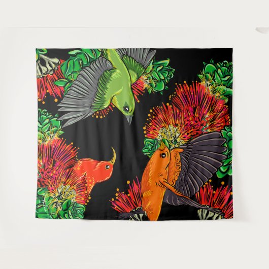 inheemse hawaiitische vogel wandkleed (Voorkant (horizontaal))