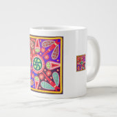 inheemse Huichol Bright Colors Grote Koffiekop (Voorkant rechts)