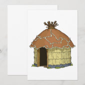 Inheemse Hut Home-uitnodigingen Kaart (Voorkant / Achterkant)