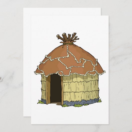 Inheemse Hut Home-uitnodigingen Kaart (Voorkant / Achterkant)