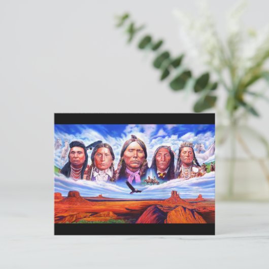 Inheemse illustratie van het Kunstwerk van Amerika Briefkaart (Staand voorkant)