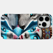 Inheemse Indiaanse krijger en wolfreflecties Case-Mate iPhone Case (Achterkant (horizontaal))