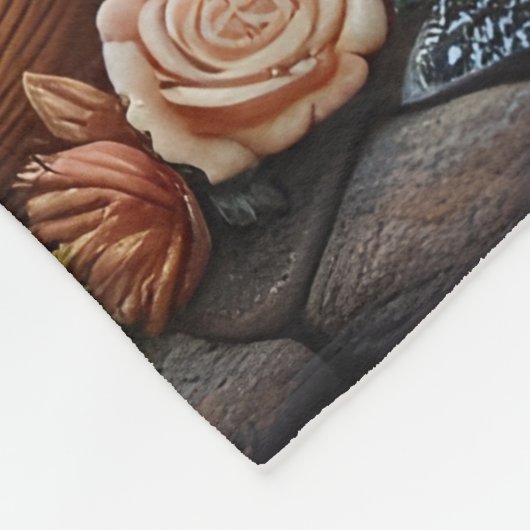 Inheemse Indiaanse vrouw en wolf bij de rustige ri Fleece Deken (Hoek)