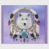 Inheemse Indiaanse Wolf Geest Cadeaupapier (Vlak)