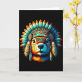 Inheemse Indian Groundhog Native American Indian K Kaart (Gele Bloem)