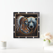 Inheemse Indiase geest en Natuur in de kunst Vierkante Klok (Huis)