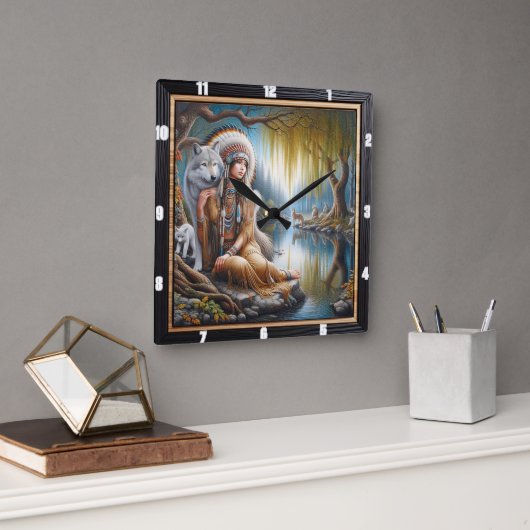 Inheemse Indiase Harmonie: De Omhelzing van het Vu Vierkante Klok (Kantoor)