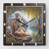 Inheemse Indiase Harmonie: De Omhelzing van het Vu Vierkante Klok (Voorkant)