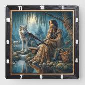 Inheemse Indiase Harmonie: De Omhelzing van het Vu Vierkante Klok (Voorkant)