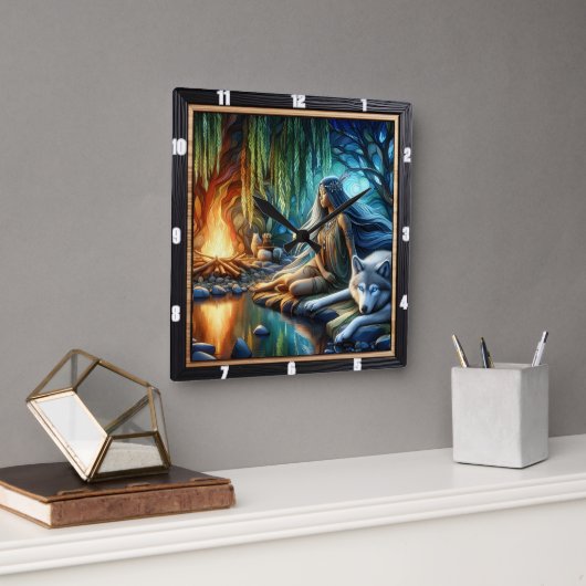 Inheemse Indiase schemering: de heilige gladde Vierkante Klok (Kantoor)