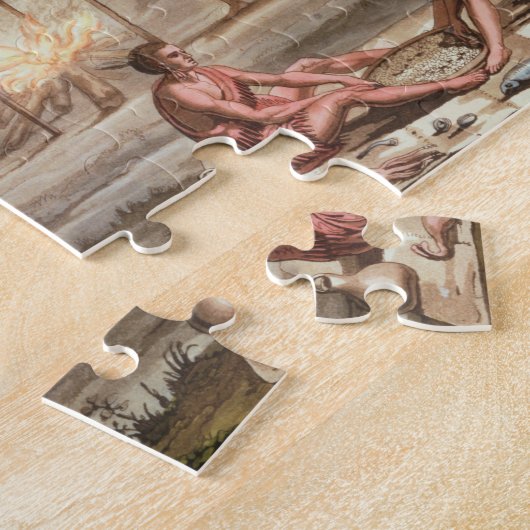Inheemse inwoners van Florida die zich voorbereide Legpuzzel (Zijkant)