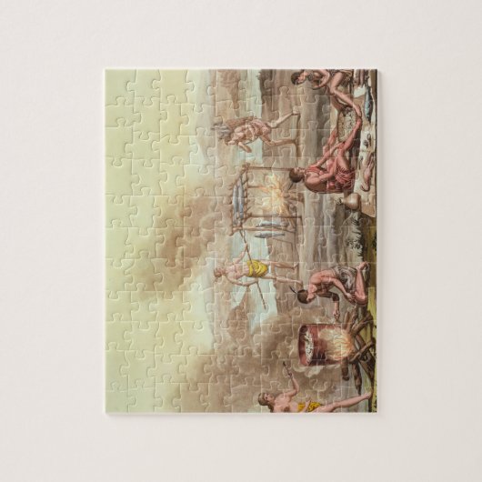 Inheemse inwoners van Florida die zich voorbereide Legpuzzel (Verticaal)