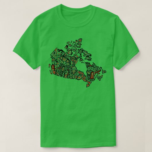 Inheemse Kaart van Canada Inheemse CANADA 1 T-shirt (Design voorkant)
