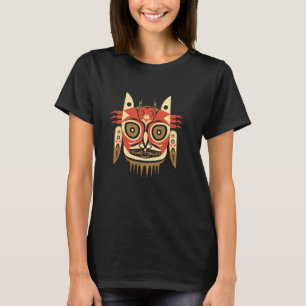 inheemse kat en uil tribale wezensmix t-shirt