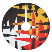 Inheemse kerstboomstam 4-natiestuin kerstboom rok (Voorkant)