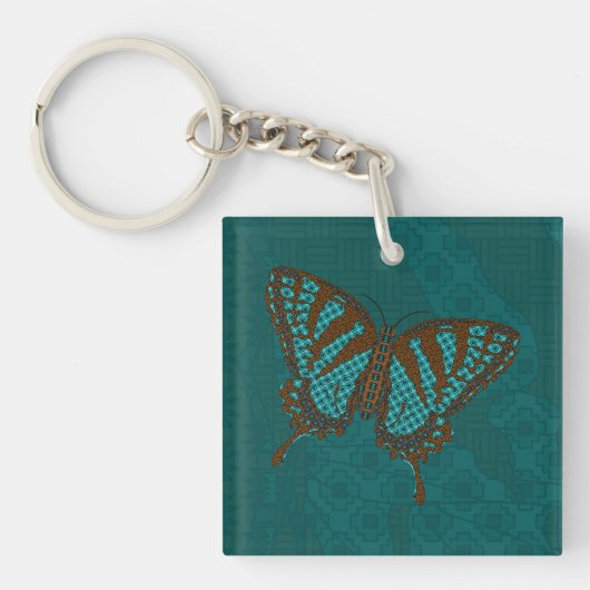 Inheemse Koningsvlinder Acryl Sleutelhanger (Voorkant)
