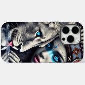 Inheemse krijger en leeuw onder maanlicht Case-Mate iPhone case (Achterkant (horizontaal))