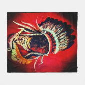 "Inheemse Krijger" Fleece Deken (Voorkant (Horizontaal))