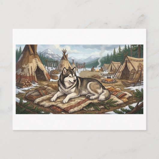 Inheemse Malamute Briefkaart (Voorkant)