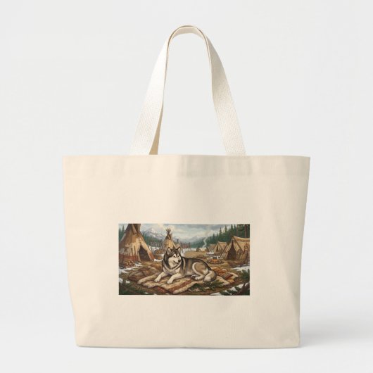 Inheemse Malamute Grote Tote Bag (Voorkant)