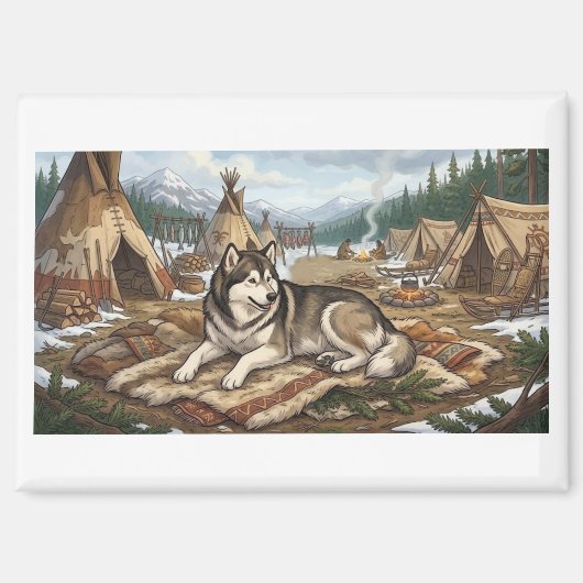 Inheemse Malamute Magneet (Voorkant)
