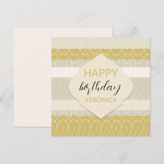 Inheemse mosterd blush tonen met geometrisch patro kaart (Voorkant / Achterkant)