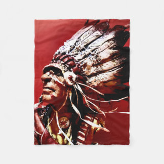 Inheemse "Nez Perce Chief" originele kunst Fleece Deken
