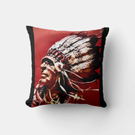 Inheemse "Nez Perce Hoofd" originele kunst  Kussen