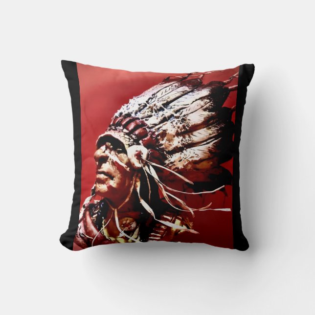 Inheemse "Nez Perce Hoofd" originele kunst  Kussen (Voorkant)