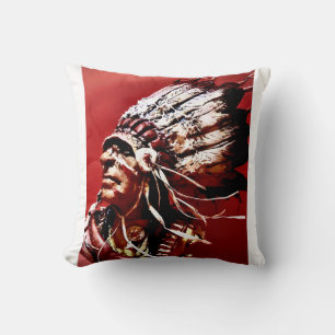 Inheemse "Nez Perce Hoofd" originele kunst Kussen