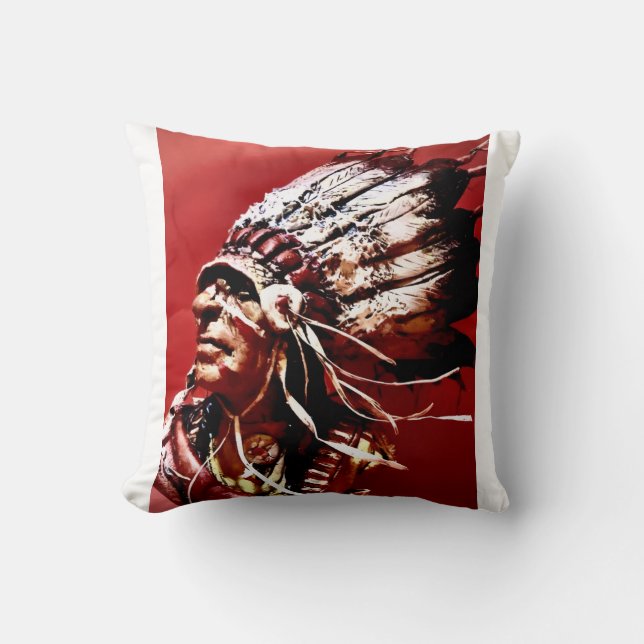 Inheemse "Nez Perce Hoofd" originele kunst  Kussen (Voorkant)